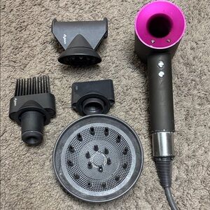 Dyson Black and Pink Hair Dryer Set